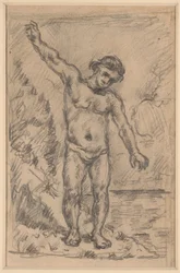 Bather With Outstretched Arms; Study of a Tree