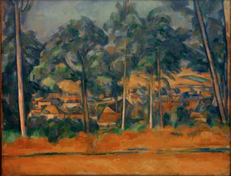 Village Behind Trees