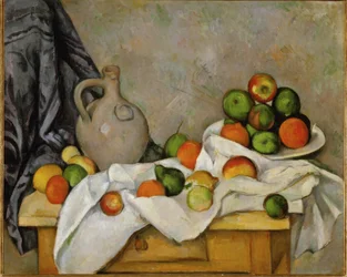 Curtain, Jug, and Fruit Bowl