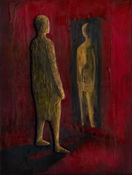 Golden Figure Reflecting