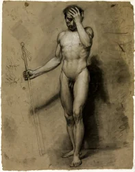Standing Male Nude (recto); Classical Head (verso)