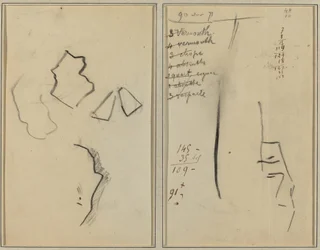A Profile and Four Shapes; Sketch of a Man