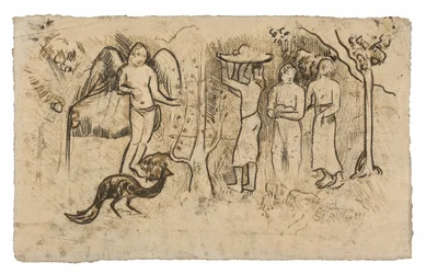 Angel, Peacock, and Three Tahitians