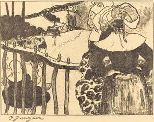 Breton Women beside a Fence, 1889