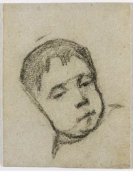 Emil Gauguin as a Child, Head on a Pillow, c. 1875-76