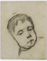 Emil Gauguin as a Child, Head on a Pillow