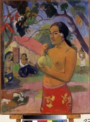 Woman Holding a Fruit. Where Are You Going?