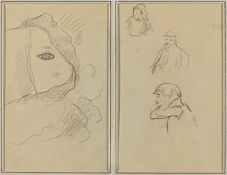 Eye and Part of Face; A Breton Woman and Two Men