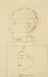 Heads of a Boy and a Man (Self-Portrait?)
