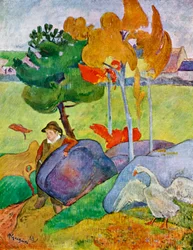 Little Breton Boy with a Goose