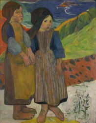 Little Breton Girls by the Sea