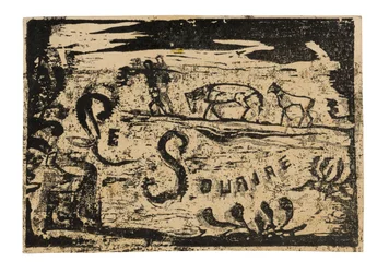 Man Carrying Bananas Followed by Two Horses, headpiece for Le sourire