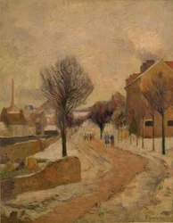 Paris Suburb in the Snow