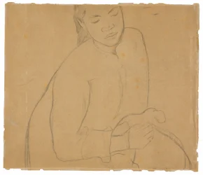 Seated Tahitian Woman (related to the painting Te faaturuma [Reverie])