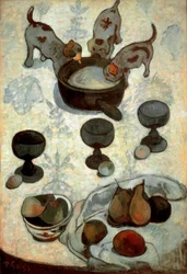 Still life with three puppies