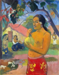Tahiti: Woman Holding a Fruit (Where Are You Going?)