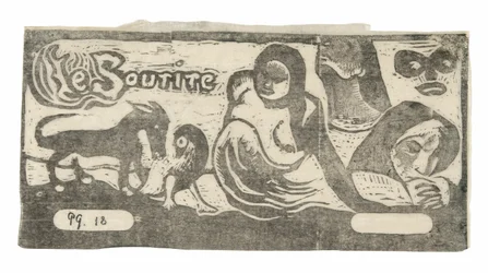 Three People, a Mask, a Fox, and a Bird, headpiece for Le sourire