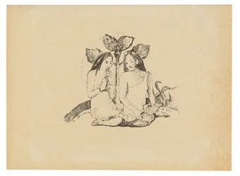 Two Maori Women Squatting Down