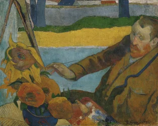 Vincent van Gogh Painting Sunflowers