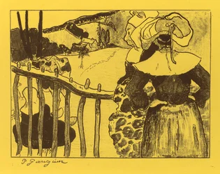 Volpini Suite: Breton Women by a Gate (Bretonnes à la Barrière), 1889