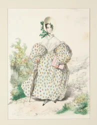 In the Country. July 1835. Jaconet dress...