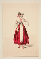 Italian Woman. Wool Dress,...