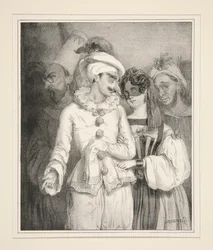 Masquerade, after a watercolour belonging to the author.