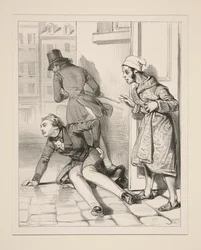 Monsieur Victor, who was strolling beneath a certain window, received a multitude of cane blows from Monsieur Prosper.