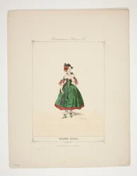 Basque Peasant Woman. Velvet Hat Decorated with Chenille Tassels