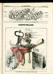 La Chanson illustree (magazine), number 52, Satirical in Colors: Sainte Pelagie - Republican, Prisons, Sainte Pelagie - Illustration by Hadol