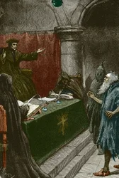 Inquisition and Expulsion of the Jews of Spain: a Spanish Jew before the Grand Inquisitor around 1492 (Illustration by Paul Hardy 1891)