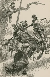 The Knight of the Mirrors was Hurried, in Spite of Himself, Over His Horse