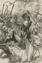 The Yanguesians, seeing themselves thus rudely handled, betook themselves to their levers and pack-staves