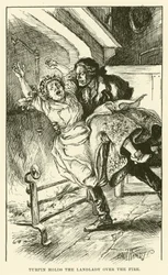 Turpin Holds the Landlady over the Fire