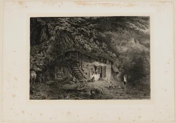 Norman Cottage with the Ruins of Arcques Castle. Beraldi 79 IFF 31
