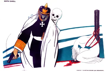 Death telling Kaiser Wilhelm that he is dishonoured by the killing of Edith Cavell, 13 April 1916