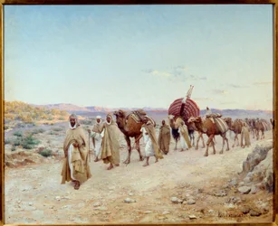 A Caravan in the Desert Near Biskra, Algeria