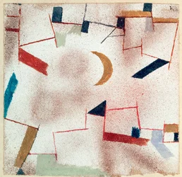 Abstract with Crescent Moon