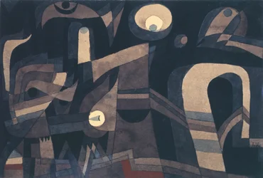 At night Green-Indian red, gloomy, 1921