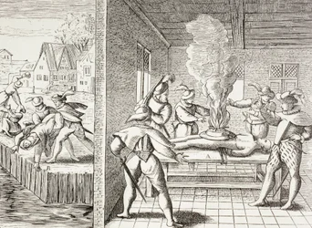 16th Century Propaganda Illustrating Violence of the Gueux Against the Catholics