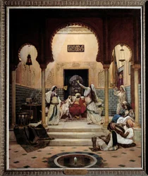 The Eastern Dancers in a Harem Distracting a Pasha