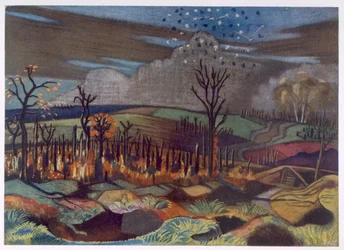 Air Fight at Wytschaete, from British Artists at the Front, Continuation of The Western Front, Part Three, Paul Nash