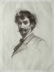James McNeill Whistler with White Lock and Monocle