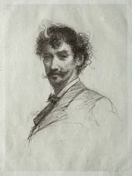 James McNeill Whistler with White Lock and Monocle
