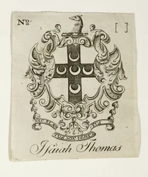 Bookplate for Isaiah Thomas (1749-1831)