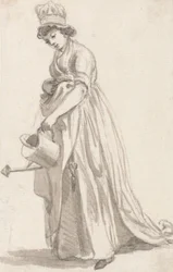 A Girl with a Watering Can facing left- Sarah Hough, Mrs. T.P. Sandby