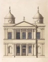 Design for a church. Elevation of west front