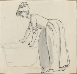Girl with a Bonnet at Work