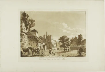 Inside View of Chepstow Castle Looking East, plate five from Twelve Views in Wales