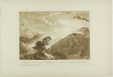 Llangollin in the County of Denbigh, from the Turnpike Road Above the River Dee